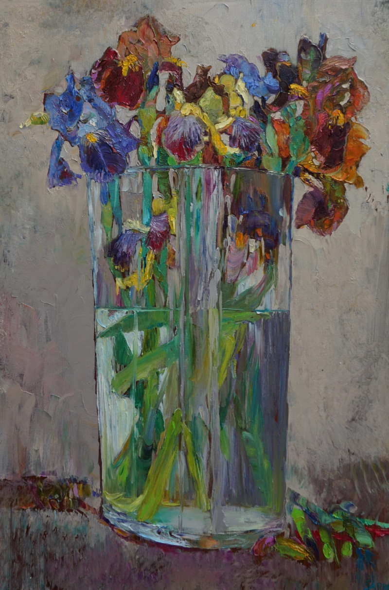 Irises original painting by Šarūnas Šarkauskas. Flowers