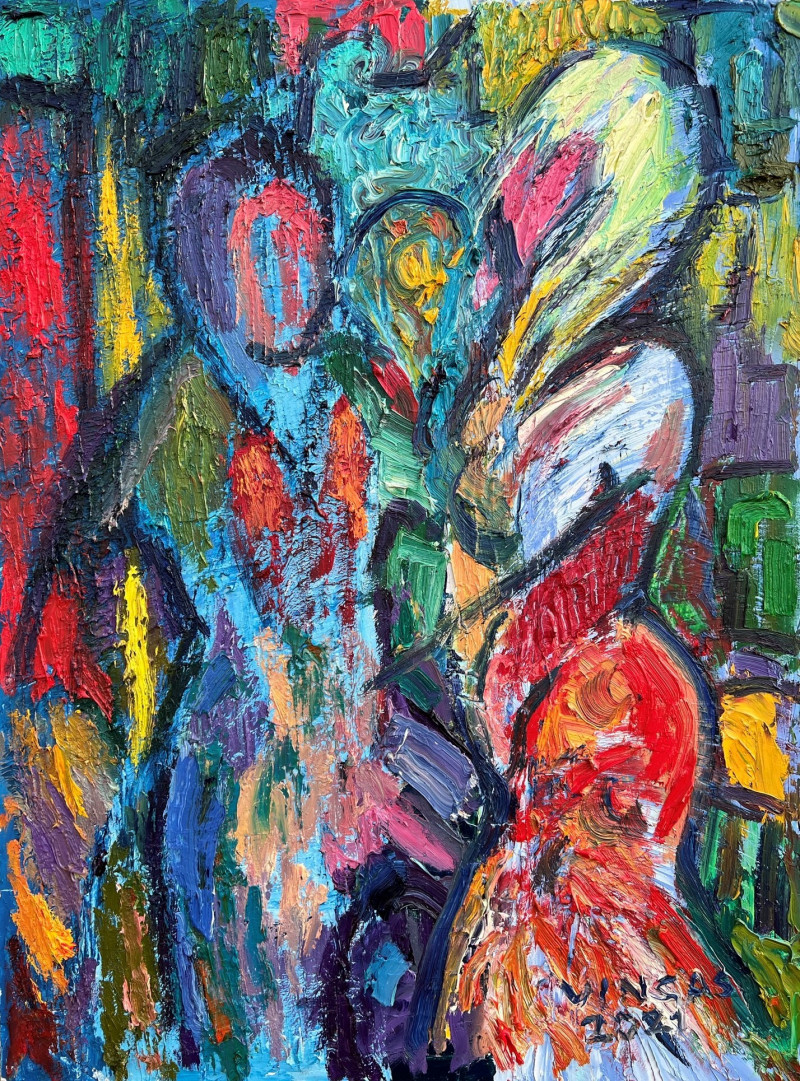 Vincas Andrius (Vincas Andriušis) tapytas paveikslas Atsiminimas apie šokį sapne, Abstrakti tapyba , paveikslai internetu