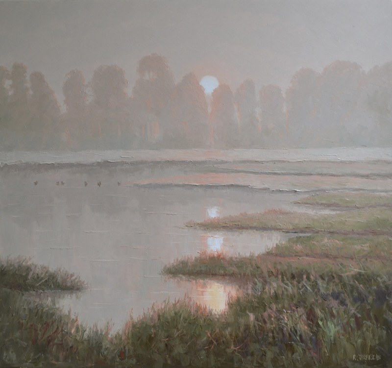 Morning Vibrations original painting by Rimantas Virbickas. Landscapes