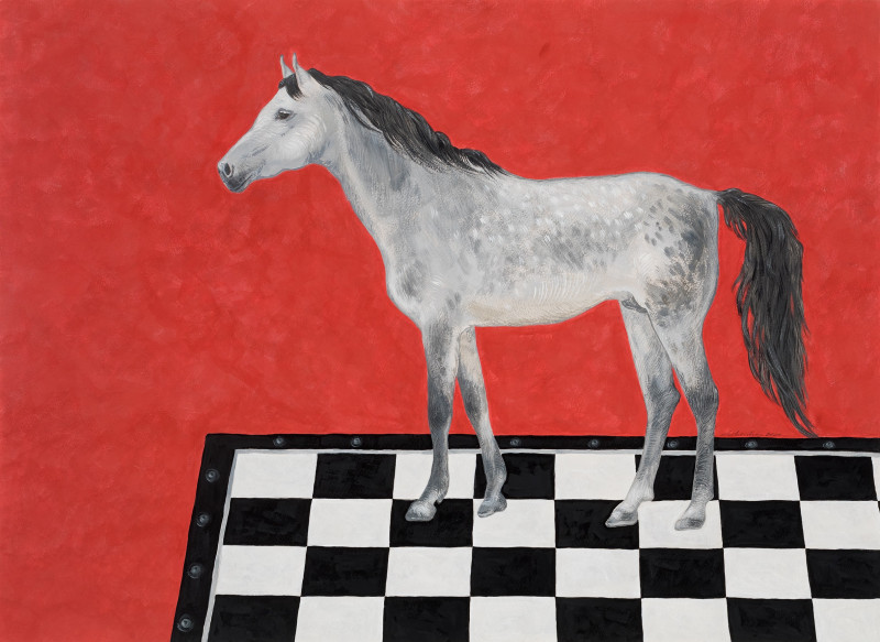 Natalie Levkovska tapytas paveikslas Žaidžiant šachmatais, Animalistiniai paveikslai , paveikslai internetu