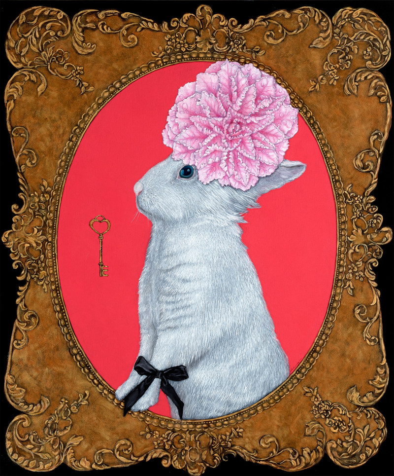 Natalie Levkovska tapytas paveikslas Triušis. Saldus žavesys, Animalistiniai paveikslai , paveikslai internetu
