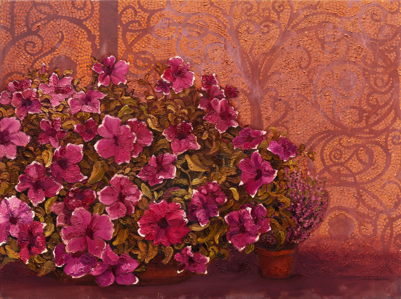 Petunia original painting by Natalie Levkovska. Flowers