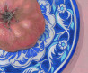 Pomegranate and Moroccan plates original painting by Natalie Levkovska. Still-Life