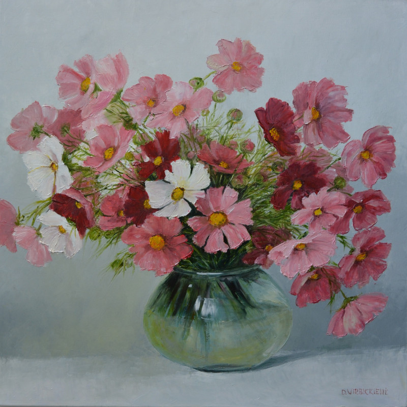 Pink Beauty original painting by Danutė Virbickienė. Flowers