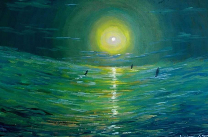 Between Waves original painting by Petras Kardokas. Landscapes