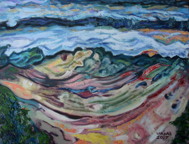 Seaside Dunes Before the Storm original painting by Vincas Andriušis. Landscapes