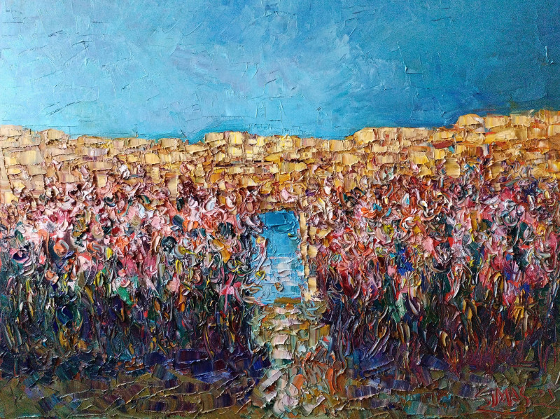 Simonas Gutauskas tapytas paveikslas Žydintys krūmai, Peizažai , paveikslai internetu