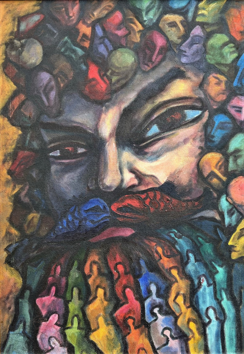 Vincas Andrius (Vincas Andriušis) tapytas paveikslas Minčių mozaika, Fantastiniai paveikslai , paveikslai internetu
