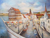 In the flow of the year (Klaipeda) original painting by Voldemaras Valius. Urbanistic - Cityscape