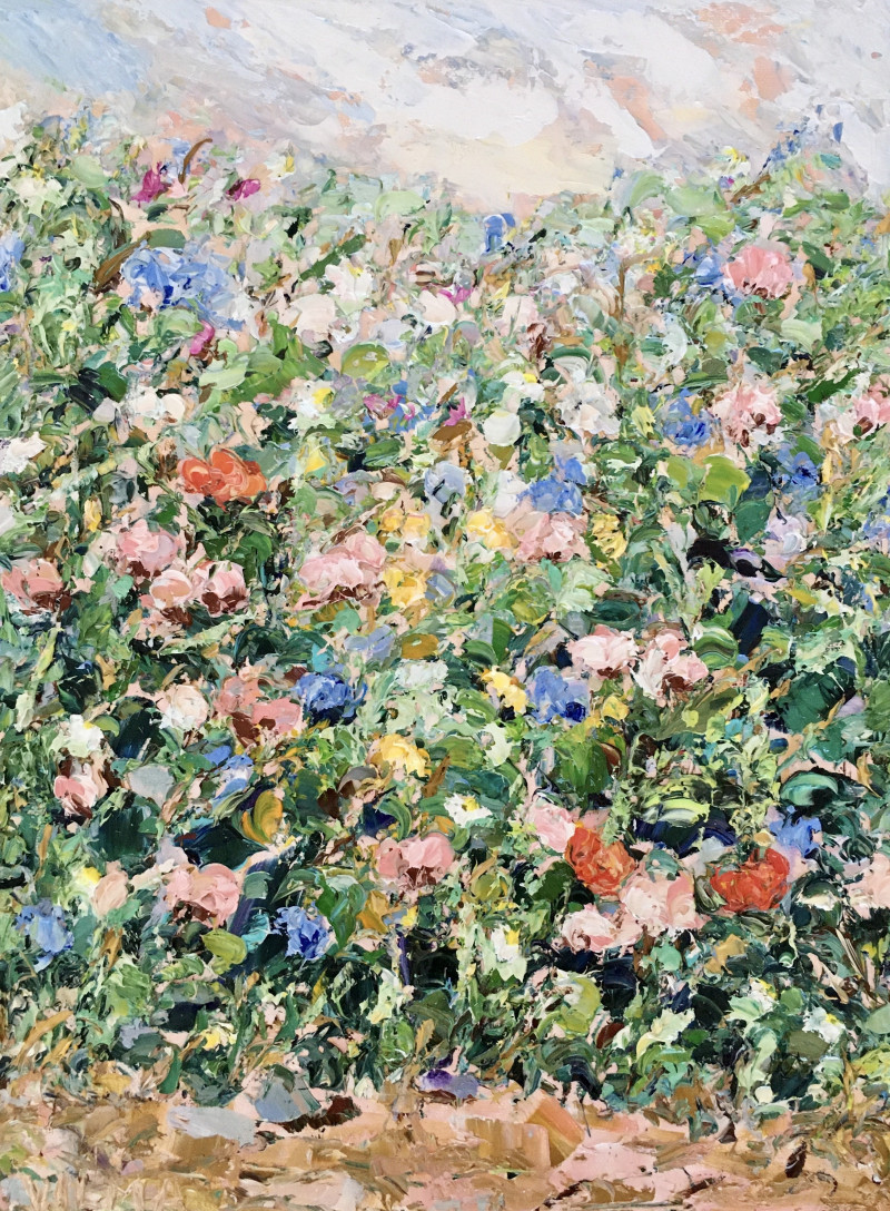 Vilma Gataveckienė tapytas paveikslas Vasaros pieva, Gėlės , paveikslai internetu