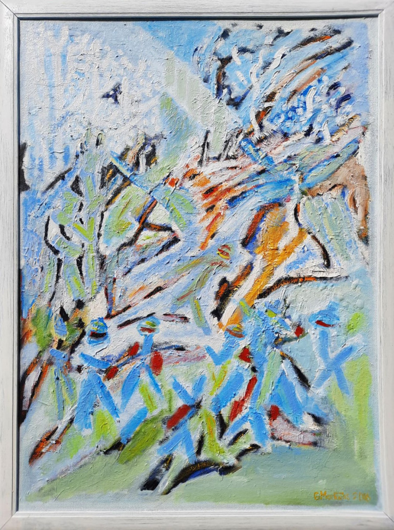 Gitas Markutis tapytas paveikslas Sniego mūšis, Abstrakti tapyba , paveikslai internetu
