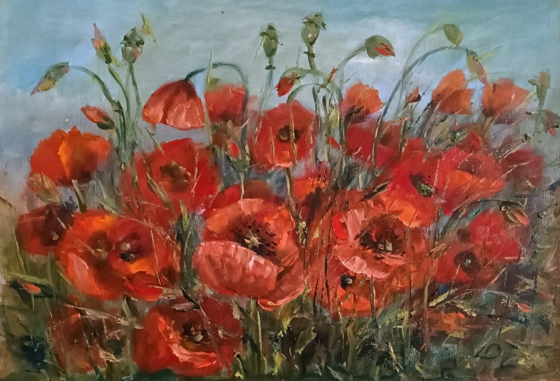 Poppies original painting by Lidija Dailidėnienė. Flowers