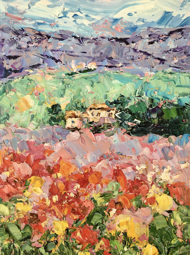 Vilma Gataveckienė tapytas paveikslas Toskanos peizažas, Peizažai , paveikslai internetu
