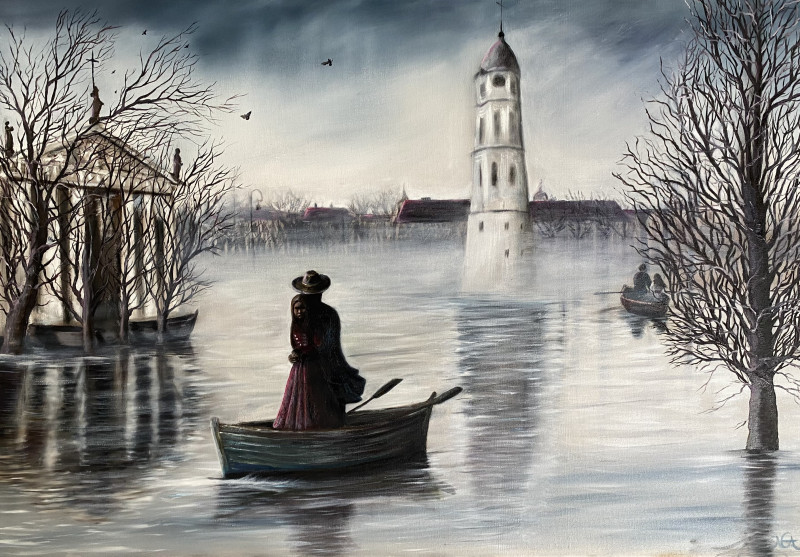 Inga Stacinskė tapytas paveikslas Meilė potvynio metu, Ramybe dvelkiantys , paveikslai internetu