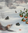 Inga Stacinskė tapytas paveikslas Ir lapės mėgsta mandarinus, Animalistiniai paveikslai , paveikslai internetu