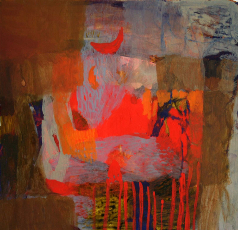 Giedra Purlytė tapytas paveikslas Raudona pilnatis I , Abstrakti tapyba , paveikslai internetu