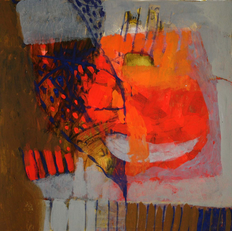 Giedra Purlytė tapytas paveikslas Raudona pilnatis II, Abstrakti tapyba , paveikslai internetu