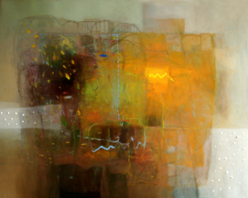 Giedra Purlytė tapytas paveikslas Dviese TEN buvom, Abstrakti tapyba , paveikslai internetu