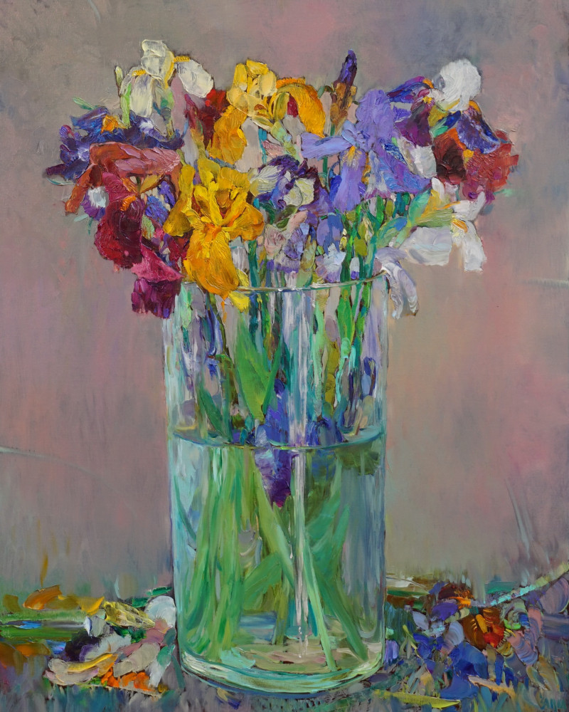 Šarūnas Šarkauskas tapytas paveikslas Irisai II, Gėlės , paveikslai internetu