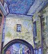 Vincas Andrius (Vincas Andriušis) tapytas paveikslas Šv. Kazimiero gatvelė nakty, Urbanistinė tapyba , paveikslai internetu