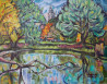 Etude of the Užupis pond original painting by Vincas Andrius (Vincas Andriušis). Landscapes