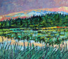 Vincas Andrius (Vincas Andriušis) tapytas paveikslas Ežeras vakarėjant, Peizažai , paveikslai internetu