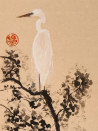 Indrė Beinartė tapytas paveikslas Du baltieji garniai, Animalistiniai paveikslai , paveikslai internetu