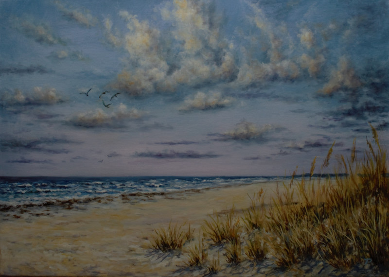 Evening Seaside original painting by Irma Pažimeckienė. Sea