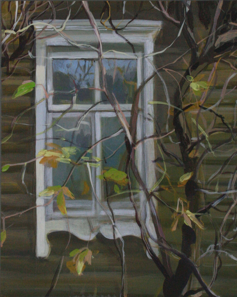 Forgotten window original painting by Giedra Purlytė. Calm paintings