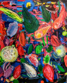 Arvydas Martinaitis tapytas paveikslas Kompozicija su gėlėmis, Gėlės , paveikslai internetu