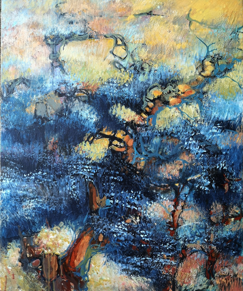 Eglė Lipinskaitė tapytas paveikslas Vakaro psalmės, Abstrakti tapyba , paveikslai internetu