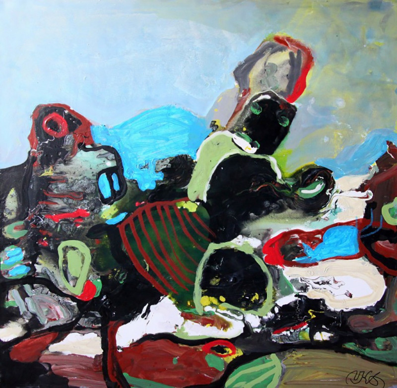 Vilius-Ksaveras Slavinskas tapytas paveikslas Motyvas, Abstrakti tapyba , paveikslai internetu
