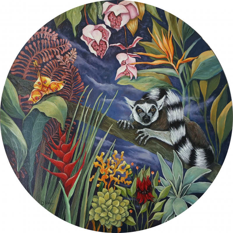Daria Val tapytas paveikslas Lemur, Animalistiniai paveikslai , paveikslai internetu