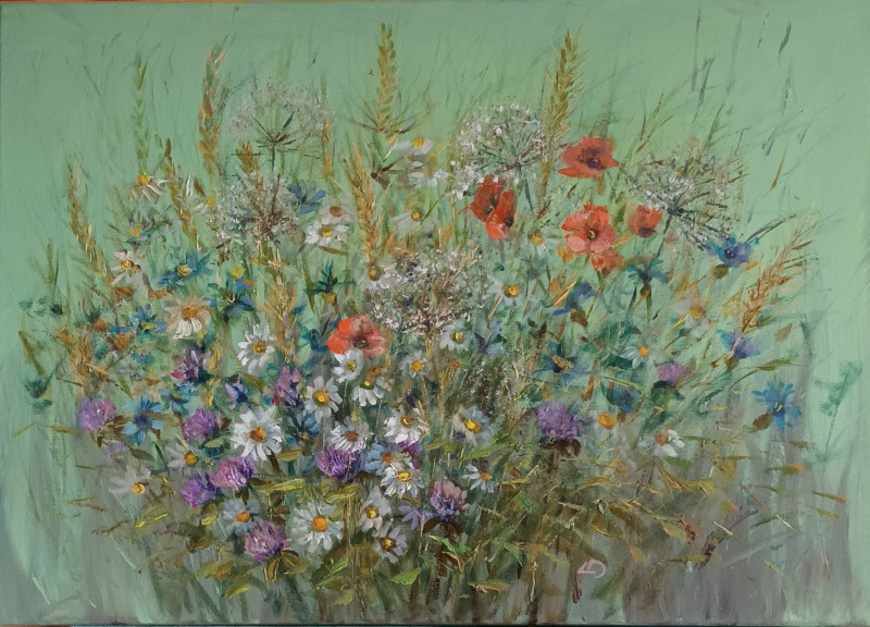 Lidija Dailidėnienė tapytas paveikslas Vasara, Gėlės , paveikslai internetu