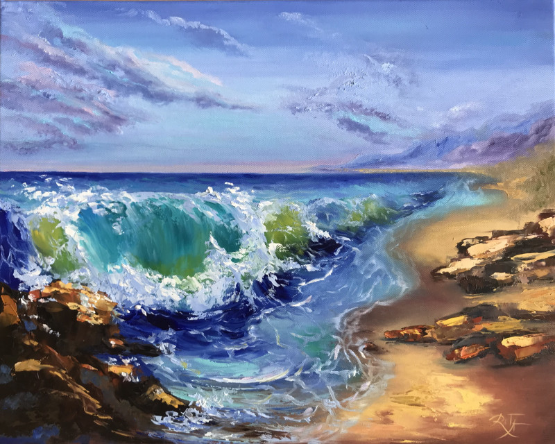 Rita Medvedevienė tapytas paveikslas Jūra. Kreta, Galerija , paveikslai internetu