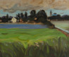 Flax Blossom original painting by Vidmantas Jažauskas. Landscapes