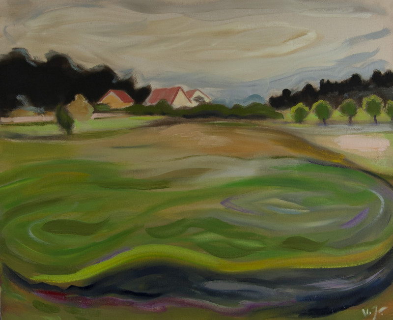 Vidmantas Jažauskas tapytas paveikslas Vidurvasario pievos, Peizažai , paveikslai internetu