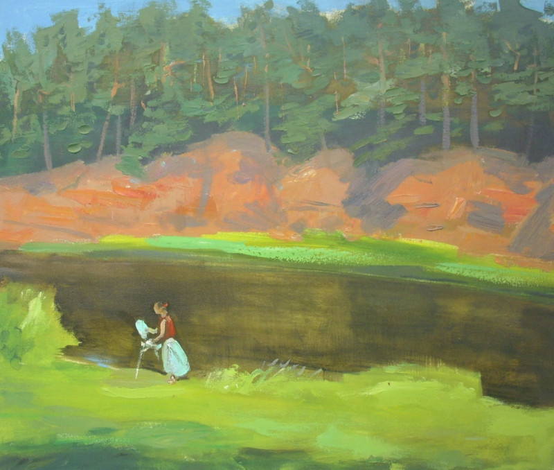 Vidmantas Jažauskas tapytas paveikslas Raudonos Salacos klintys, Peizažai , paveikslai internetu