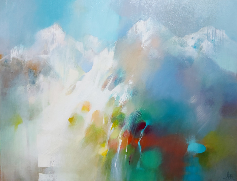 Aistė Jurgilaitė tapytas paveikslas Viršukalnės, Abstrakti tapyba , paveikslai internetu