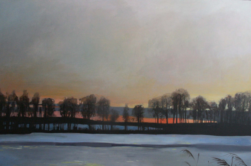 Horizon in the Evening original painting by Giedra Purlytė. Landscapes