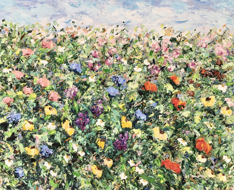 Vilma Gataveckienė tapytas paveikslas Summer Meadow, Gėlės , paveikslai internetu