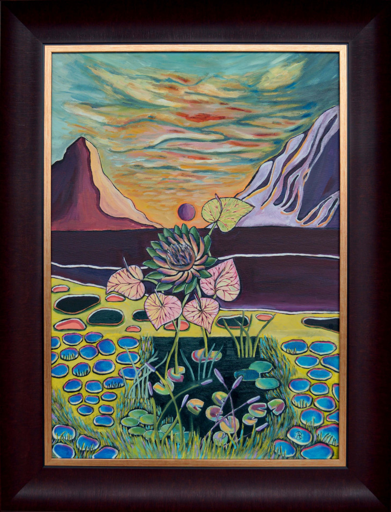 Agota Bričkutė tapytas paveikslas Rytietiškas peizažas, Fantastiniai paveikslai , paveikslai internetu