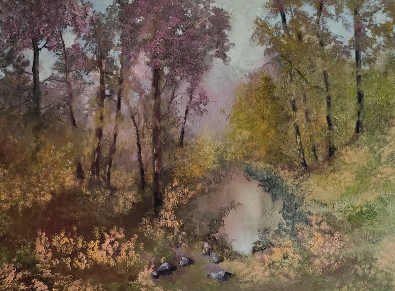 Birutė Butkienė tapytas paveikslas Miške, Peizažai , paveikslai internetu