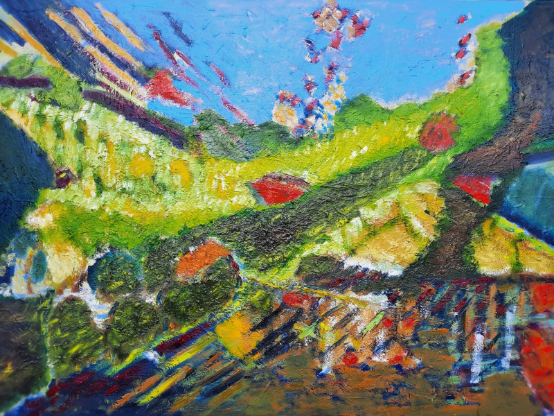 Gitas Markutis tapytas paveikslas Pavasario spalvos, Abstrakti tapyba , paveikslai internetu
