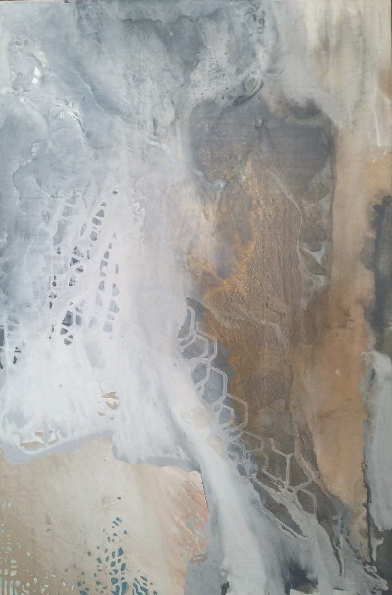 Dalia Kirkutienė tapytas paveikslas Ir vakaras ateis , Abstrakti tapyba , paveikslai internetu