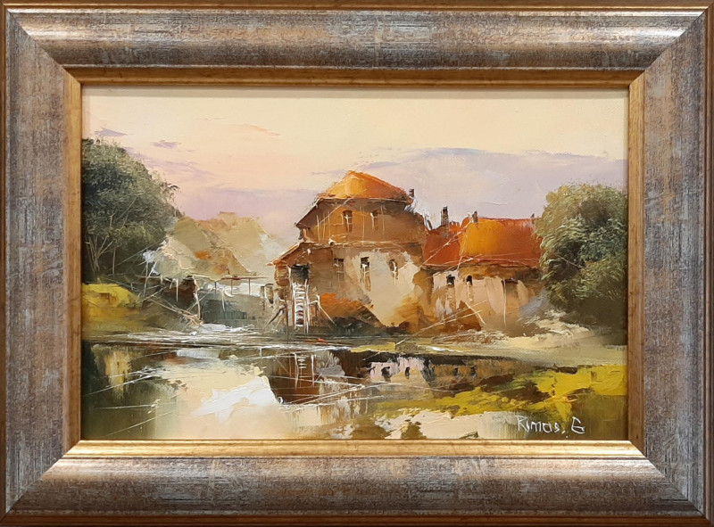 Old Mill original painting by Rimantas Grigaliūnas. Landscapes