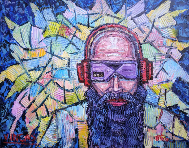 Vincas Andrius (Vincas Andriušis) tapytas paveikslas Akiniai nuo saulės, Išlaisvinta fantazija , paveikslai internetu