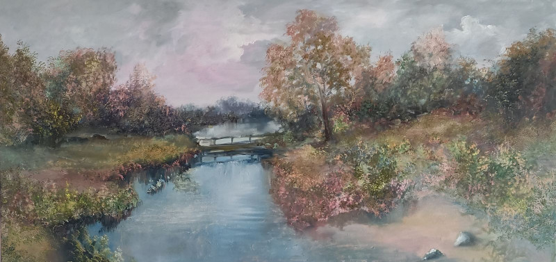 Birutė Butkienė tapytas paveikslas Upelis, Peizažai , paveikslai internetu