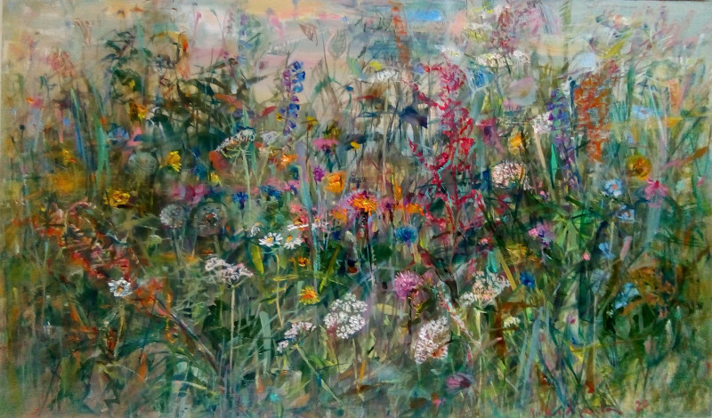 Jonas Šidlauskas tapytas paveikslas Laukų gėlės, Gėlės , paveikslai internetu