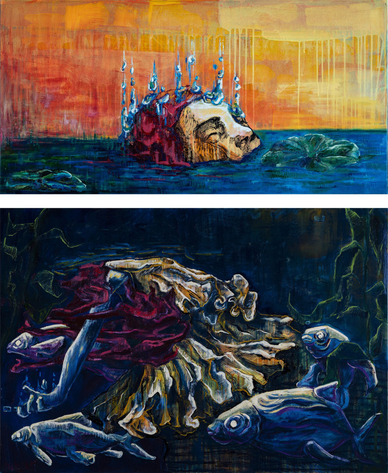 Mindaugas Pupelis tapytas paveikslas Dar 5 minutes (diptikas), Išlaisvinta fantazija , paveikslai internetu